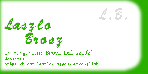 laszlo brosz business card